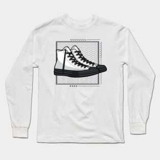 CeDeGe White Skate Sneaker Long Sleeve T-Shirt